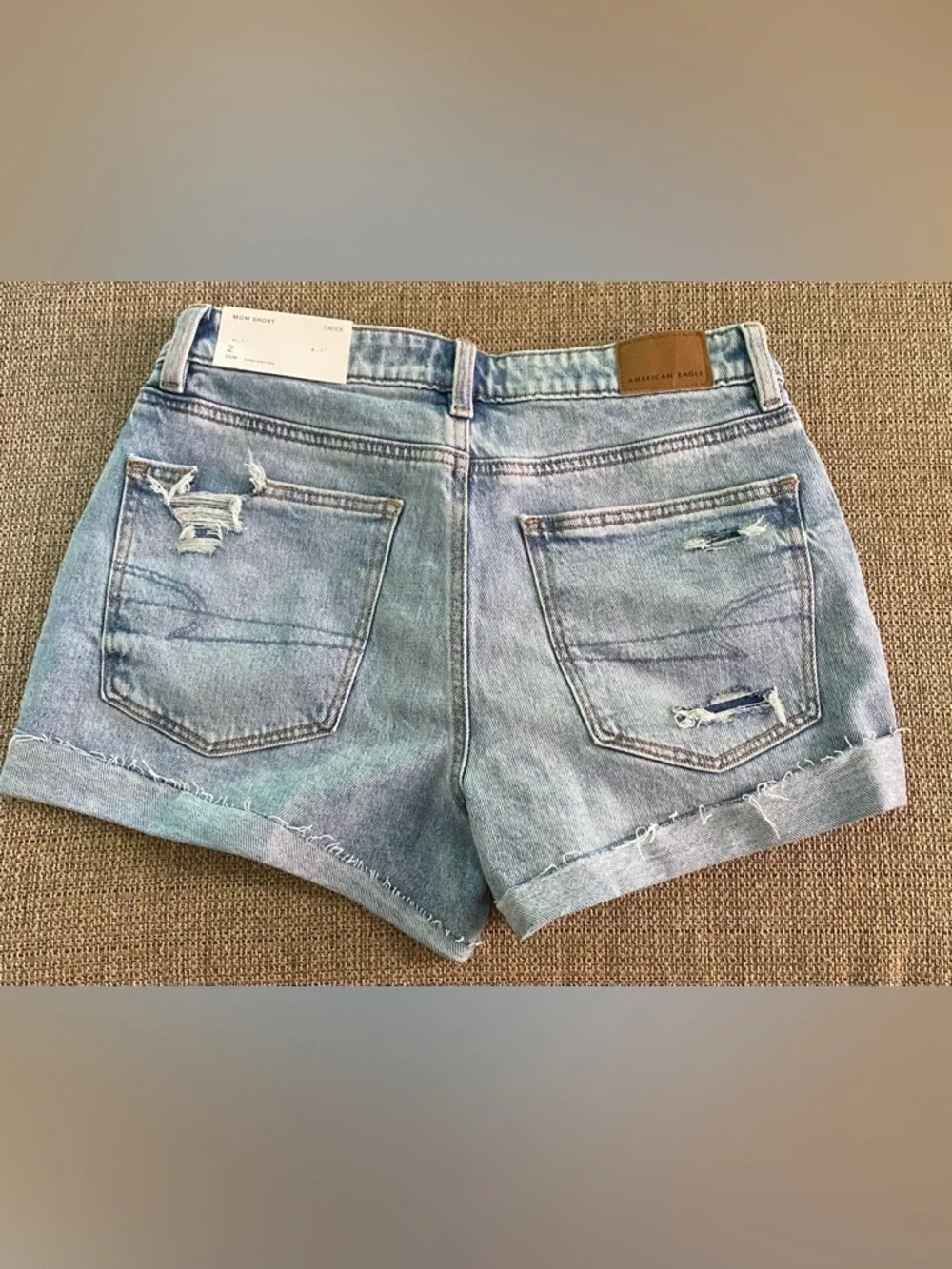 American Eagle Outfitters Light Blue Distressed Denim Shorts Sz 2